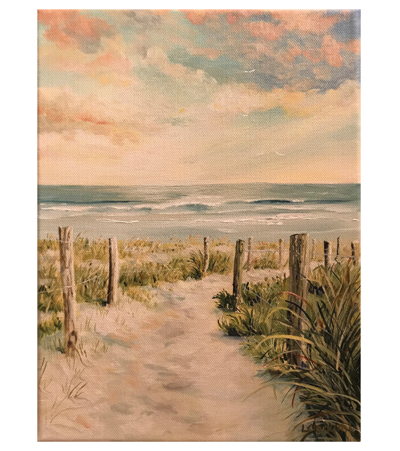 acrylic on canvas of a path on a north carolina beach