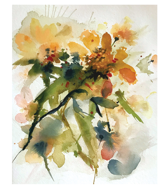 watercolor of wildflowers